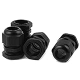 XDiscount ケーブルグランド プラスチック ブラック 防水タイプ 防塵 12-15mm ケーブル範囲