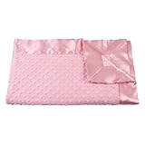 My Blankee Baby Dot Velour Blanket with Satin Trim, Pink by My Blankee Inc [並行輸入品]