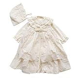 オーガニックコットン　ロマンティックレースのベビーセレモニードレスとお帽子3点セット　日本製　アモローサマンマ　Amorosamamma