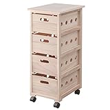 ワゴン 桐 4段 幅30×奥行40×高さ80cm 吸湿 防虫 ナチュラル