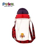 PUKU Penguin Design Training Cup with Shoulder Belt Mouth Feeding Bottles (Red) [並行輸入品]