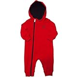 NIKE(ナイキ)エア・ジョーダン 赤x黒ジャンプマンお出かけ用フード付きロンパース カバーオール ジャンプスーツ (6-9months（身長約70-75cm）) [並行輸入品]