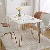 NaturesHomeテーブルクロス テーブルカバー 0.2mm 厚い PVC 透明 ポリエチレン 140×140cm 140x180cm 140x220cm 撥水 耐油 耐熱 清潔簡単 汚れ防止 テーブルプロテクター テーブルマット デスクマット デスク保護カバー ビニールマット 長方形 北欧 長さ調節 多用途（透明140x140cm)…