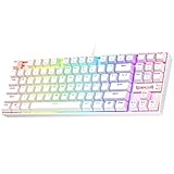 Redragon(レッドラゴン) メカニカルゲーミングキーボード K552 87キーコンパクト LEDゲーミングキーボード レッドスイッチ搭載 アンチゴースト搭載 メタルフレーム PCゲーム&タイピング対応 初心者向け (ホワイト)