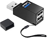 YFFSFDC ミニUSBハブ 3ポート USB3.0+USB2.0コンボハブ バスパワー 回転可能usbハブ USBポート拡張 高速データ転送 軽量 携帯便利 (ブラック)