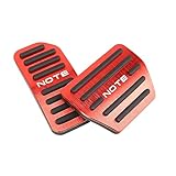 LEXLEYS「改良型」 ノート E12系 アルミ ペダル アクセル ブレーキ カバー 実車採寸 工具不要 滑り止め付 被せる ゴム カスタムドレスアップ パーツ（レッド）