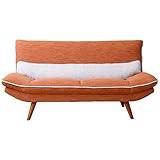 大川家具 5色から選べるランバーサポートバック2.5人掛けソファ オレンジ SKT-0113 代引不可