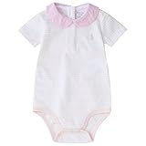 ポロ ラルフローレン ロンパース 半袖 ベビー 女の子 男の子 3-12ヶ月 （サイズ：9M、カラー：DELICATE PINK/WHITE） Polo Ralph Lauren [並行輸入品]