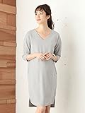 Angeliebe エンジェリーベ マタニティ ワンピース 授乳口付き ストレッチ ポンチ Vネック コクーン ワンピ 妊婦服 産前 産後 （LOVEMIC） L グレー 21820 21820170