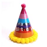 レッドチェリー8 ct Happy誕生日レインボー誕生日帽子イエローふわふわボール