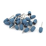 uxcell ゴム砥石 軸付砥石　研磨ビット　ダイヤモンドビット　シャンク3mm　コーンヘッド　ブルー　ゴム　22個