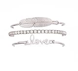 Tmrow 4PCS 愛の葉の花 オープンカフブレスレットセットバングル 女性のための