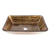 Vigo Rectangular Amberサンセットガラス容器バスルームシンク 18.25 x 13.38 VG07079 1