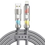 RAVIAD 4in1 充電ケーブル 多機能充電コード usb c ケーブル 240W PD ライトニングケーブル タイプc ライトニング usbc usbc 充電コード 3A type-c 充電ケーブル usb-c 高速充電 はiPhone16/15/14/13ProMax/12mini/11/XR/XSMax, GalaxyS24/S23,Xperia,Huawei,Xiaomi-1.2M