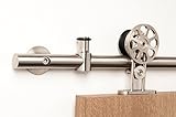 現代ステンレススチールスライドバーンドアハードウェアの木製ドア/サテン仕上げ – spinner-wtシリーズ 6 Feet Rail Length SH-SPI-01
