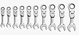 GearWrench 9550 10 Piece Metric Stubby Flex-Head Combination Ratcheting Wrench Set [並行輸入品]