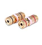 Vanco 280034 Gold Plated Bulkhead Binding Posts Feed Through 1 Pair (Red Black) [並行輸入品]