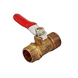 uxcell　ガスボールバルブ 　3/8BSP おねじ　回転ハンドル　水　石油　フロー　2個入り