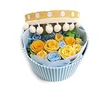 世都華 プリザーブドフラワー 布張りラウンドボックス 黄色 st-yer