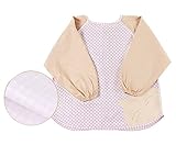 チェック柄のコットン防水性のベイビービブの上着子供の絵画のスモック、1-2歳