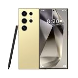 I24 Ultra スマホ、5G スマートフォン、3GB+64GB android スマホ、7.3 インチ画面が大きいスマホ、デュアルSIMカードゲーミングスマホ、72MP+108MP、8000mAh、によるロック解除を備えた携帯電話 (粉色)