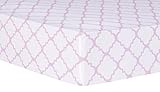 Trend Lab Orchid Bloom Quatrefoil Fitted Crib Sheet, Purple [並行輸入品]