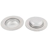 uxcell シンク ドレイン ストレーナー スクリーン ストッパー 金属 フィルタ バスケット 11cm 直径 シルバートーン 2個入り