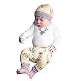 AmazingDeal 子供服 女の子 男の子 クリスマス ヘラジカ 長袖　春秋冬 上装下装帽子３点綿製品 衣装 可愛い (90)