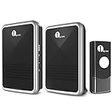 1byone ワイヤレスチャイム 防塵 防水 送信器1個 受信器2個 【電池式とコンセント式】 ドアベル インターホン 呼出音楽 36メロディー 最大受信距離80m 配線不要 取付簡単 ドアチャイムセ