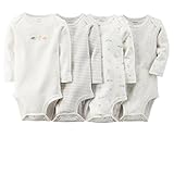 Carter's （カーターズ） :: ロンパース ボディスーツ ボディースーツ 長袖 3枚組 綿リブ100% :: 4-Pack Long-Sleeve Bodysuits :: 6M (61-67