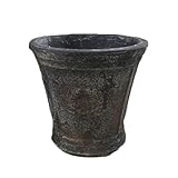 アンティーク調・テラコッタ鉢 ローレル ラウンド アンティコ ダルブラウン 33cm ／植木鉢