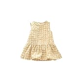 夏ベイビー服 子供ワンピース Pojour 1-6歳キッズ用かわいい袖なし服 子供ギフト 綿 通気 黄色(100cm)