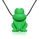 Siliconies Froggy Pendant - Silicone Necklace (Teething/Nursing/Sensory) (Green) by Family Bedrock [