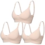 CooShco　3枚パック　BAOMOSI レディース　シームレス　授乳マタニティ　ブラ　プッシュアップ　快適睡眠　ブラレット US サイズ: XL カラー: ベージュ