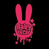 ラビット baby in car ステッカー ショッキングピンク 濃桃