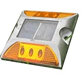 【Die Schatzkiste】 ソーラー 式 充電式 自動 点滅 鋲 路肩 鋲 道路 鋲 6 LED 付き 視線誘導 標 【 耐重量 ３０トン 】 アルミ合金 【 省エネ 】【 耐久性 】【 低温