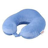 DealMux低反発旅行オフィスUシェイプネックヘッドプロテクターサポートクッション枕ブルー