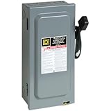 Square D by Schneider Electric d322 N 60-amp 240ボルトthree-poleインドア一般Duty Fusible安全スイッチwith Neutral