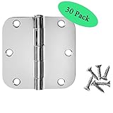 Cosmas光沢クロムドアヒンジ3.5 "インチx 3.5 "インチwith 5 / 8 "インチ半径コーナー – 30パック