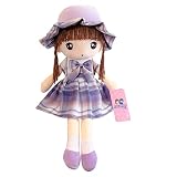 misakinoya 人形 ぬいぐるみ かわいい 女の子 ぬいぐるみ 人形 スカートガール お姫様 ぬいぐるみ ドール 抱き枕 子供 学生 プレゼント (パープル, 45cm)