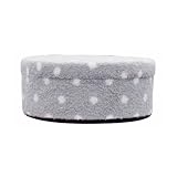 ドウシシャ 収納スツール 「くるり」 ロータイプ 幅37×奥行37×高さ16cm ドット柄 グレー KSL35-DGY