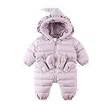 Baby Nest ベビー服 長袖カバーオール ロンパース コート フード付き 女の子 秋冬用 パープル 9-12M