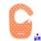 ★日本製★スタイ単品色々 Cタイプ 新生児 (ドットオレンジ)