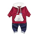 Tovadoo 子供服 男の子 パーカー＋ズボン 二点セット 長袖 秋冬 多色 熊柄 カッコイイ ファッション スポーツ 旅行 保育園