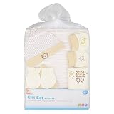 9 Piece Baby Gift Set Newborn Christening Present Blanket Booties Hanger - Beige by First Steps