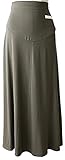 AK Style レディース マタニティ フレア ロング スカート ウエスト調整 ゴム 妊婦 産前 産後 150518-4 (カーキ)