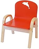 MAMENCHI 木製キッズチェア 組立済 イルカ レッド C-0585