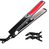 GREEDIA Hair Straightener Flat Iron Professional Salon Grade Titanium Coating For HealthyShiny，Smoot