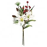 MAGIQ 東京堂 正月 上質な 造花 ミックスリリーバンドル  #ホワイト FJ001186-001