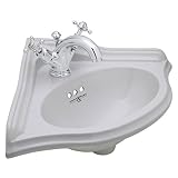 Rohl U.KIT29251X-APC-2 Perrin and Rowe Wall Mounted Corner Bathroom Sink with Centerset Faucet, Chro
